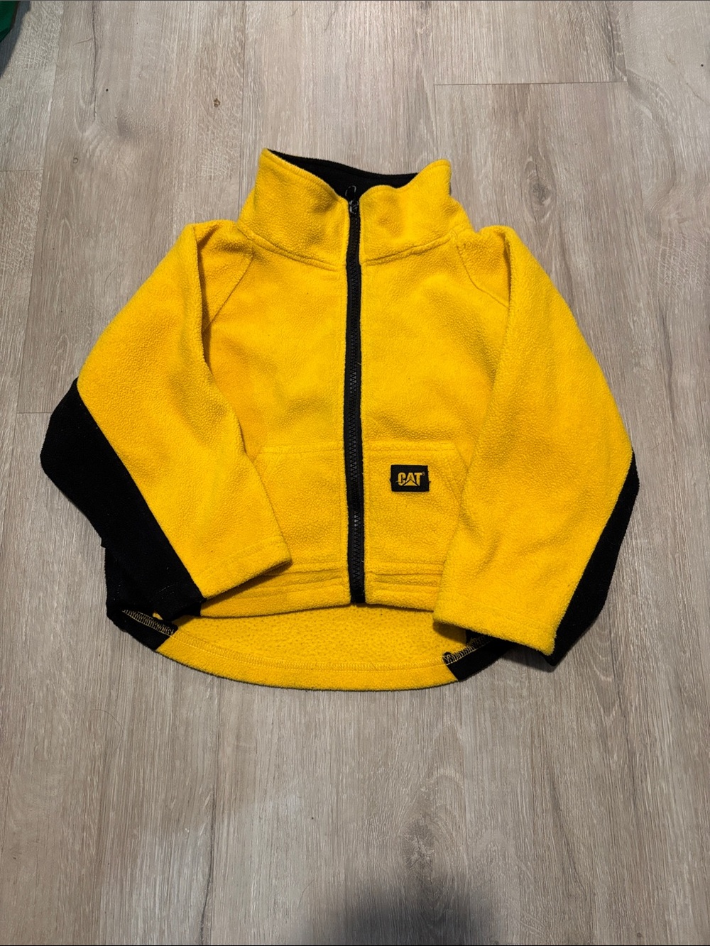 Caterpillar Yellow and Black Fleece Zip Jacket